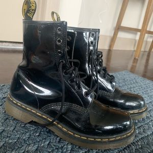 Dr Martens 1460 Patent Leather Lace Up Boots